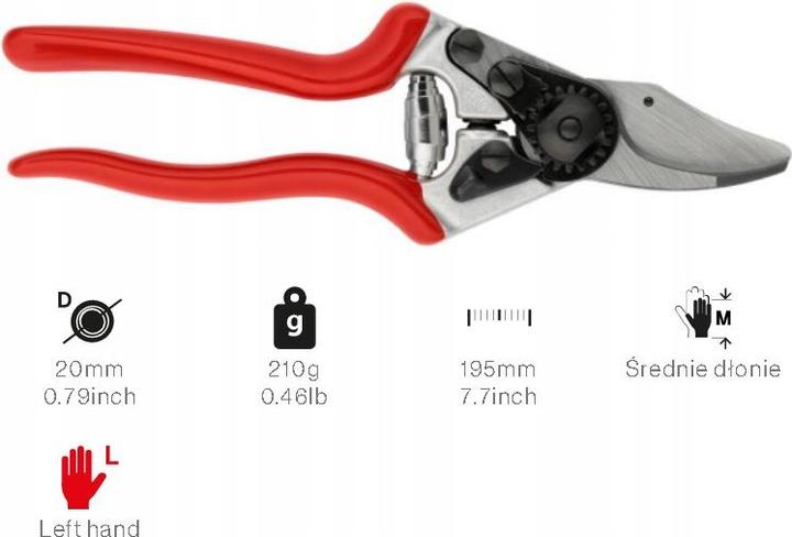 Produktbild Felco 16 Bypass Gartenschere für mittelgrosse Hände, für Linkshänder