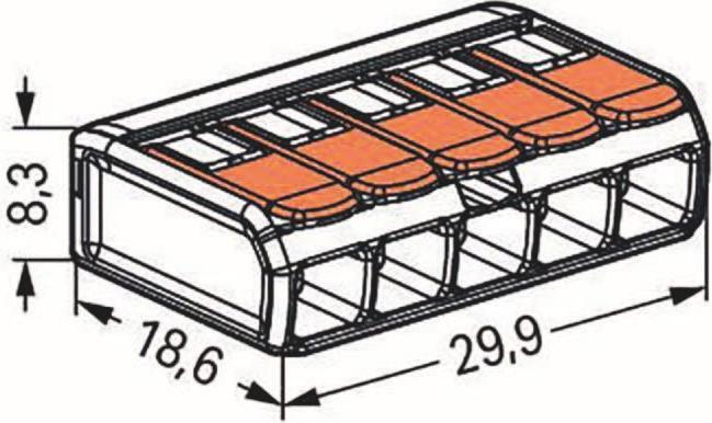 Productafbeelding Wago aansluitklem, 5x 0,14 - 4mm², transparant, 8 st.