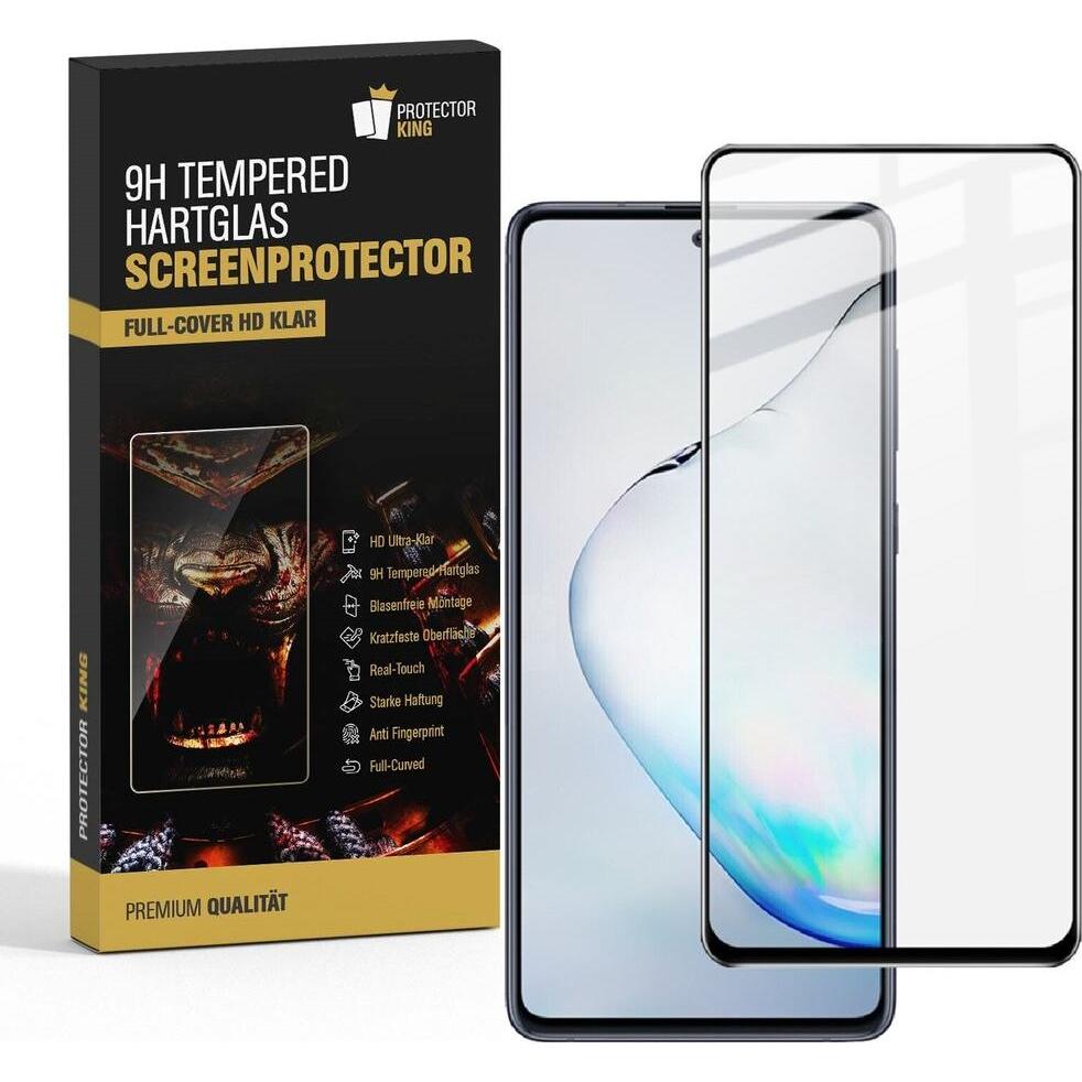 Protectorking 1x echtes Tempered 9H Panzerhartglas 3D KLAR (1 Stück, Samsung Galaxy Note 10 Lite), Smartphone Schutzfoli...