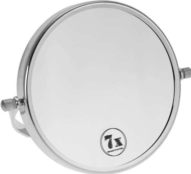Miroir à poser - métal, argent, grossissement 7x, Ø 15 cm