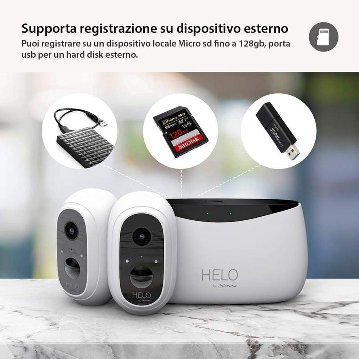 Produktbild Strong Helo View In- & Outdoor Überwachungskamera-Set Full-HD IP65 Wi-Fi (1920 x 1080 Pixels)