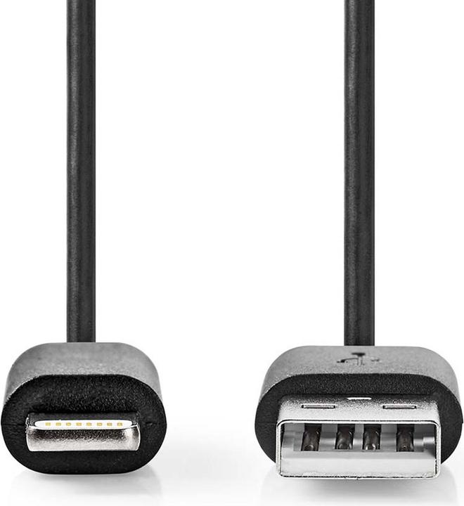 Actual product image Nedis Lightning Cable | USB 2.0 | Apple Lightning 8-Pin | USB-A Connector | 480 Mbps | Nickel-plated | 2. (2 m, USB 2.0, 12 W)