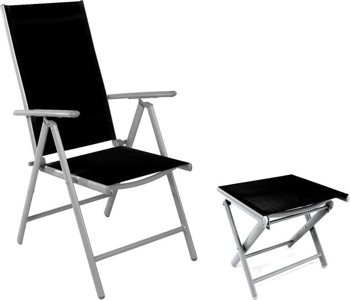 Produktbild Mojawo Hochlehner Klappstuhl + Klapphocker Fusshocker Aluminium Textilen