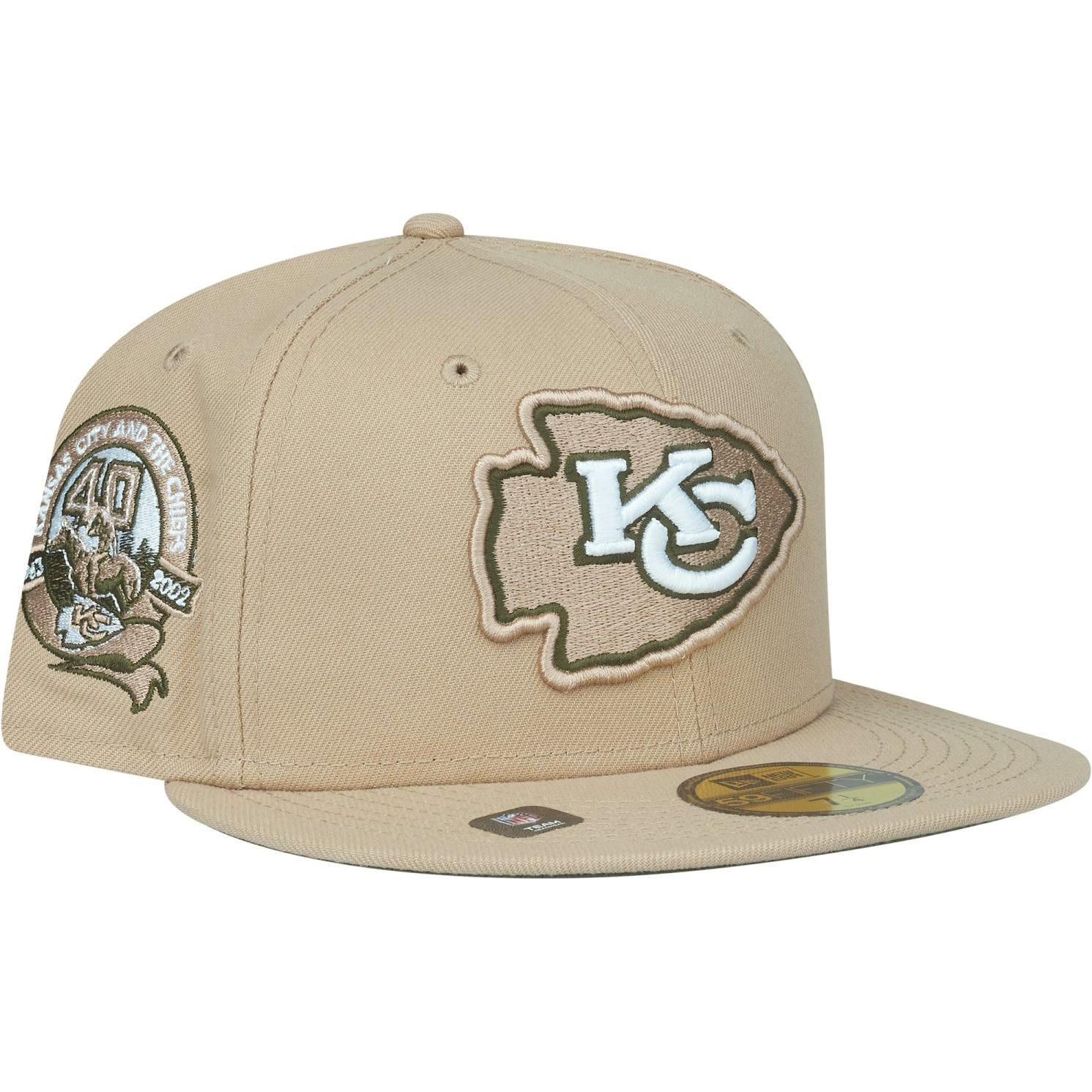 New Era, Herren, Cap, 59Fifty Cap - ANNIVERSARY Kansas City Chiefs - 7 5/8, Beige, (7 5/8)