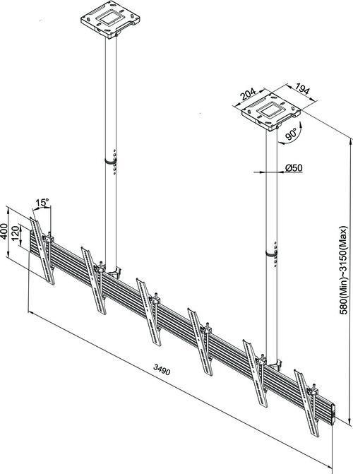 Image du produit Multibrackets M Ceiling Mount Pro MBC3X1U