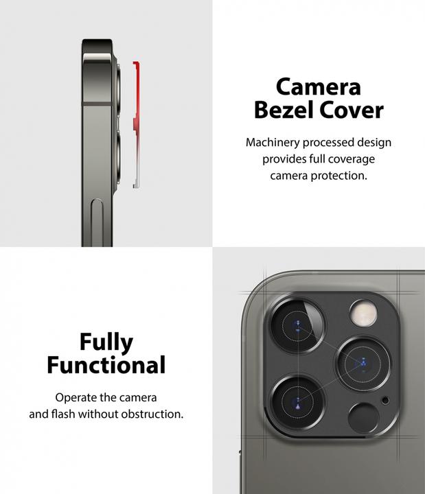 Produktbild Ringke iPhone 12 Pro/12 Pro Max Camera Styling camera island protector Silver (1 Stk., Apple iPhone 12 Pro, Apple iPhone 12 Pro Max)