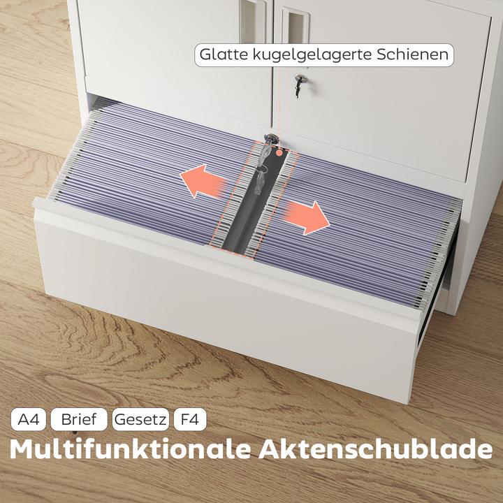 Produktbild Homcom Aktenschrank Stahl Weiss (40 x 80 x 95 cm)