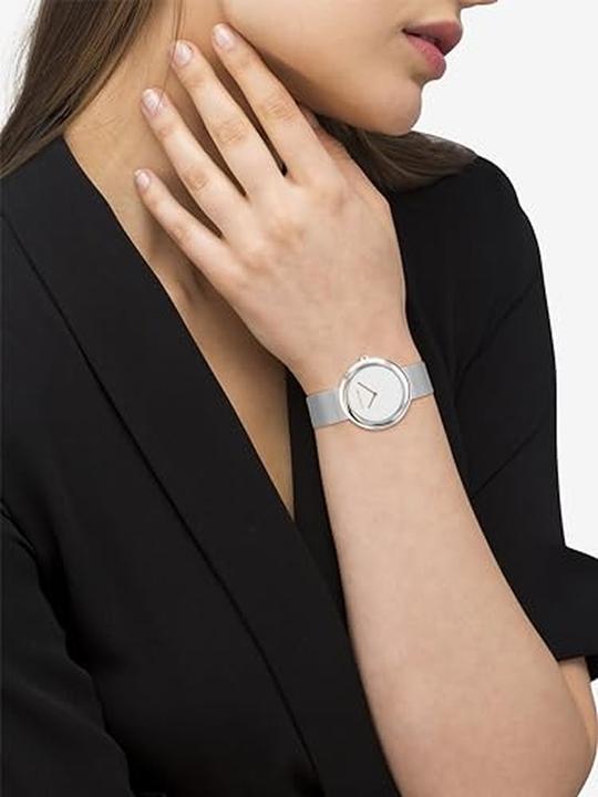 Actual product image Calvin Klein Womens Analogue Quartz Watch with Stainless Steel Strap 25200011 siliver Classic (Analogue wristwatch, 34 mm)