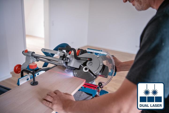 Actual product image Bosch Professional Scie pendulaire à onglet à accu Click+Go GCM 18V-216 D BITURBO