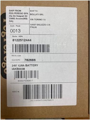 Immagine prodotto Peg Perego Toys Batteria (24 V)