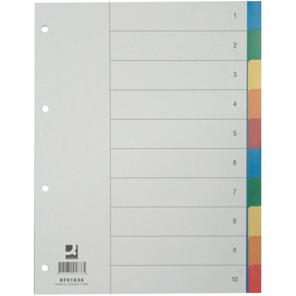 Thumbnail - Q-Connect, Ordner Zubehör, Kunststoff-Register 10-teilig