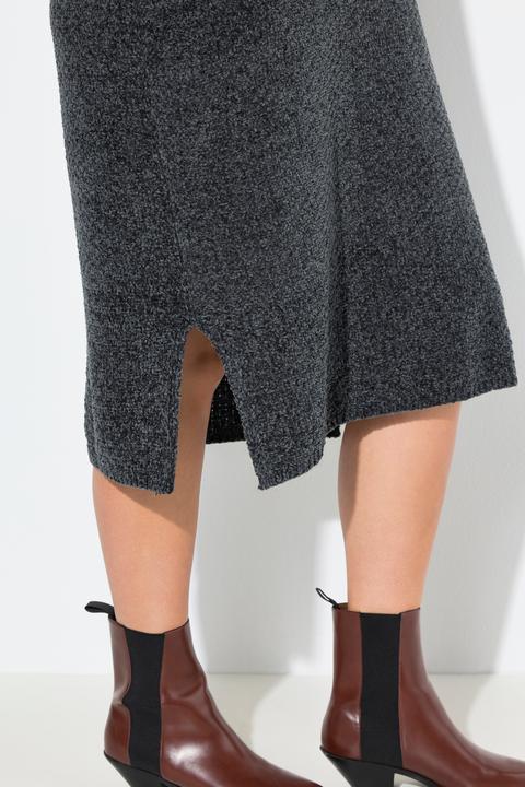 Produktbild Ulla Popken Chenille-Midikleid, weiter Stehkragen, Langarm (46, 48)