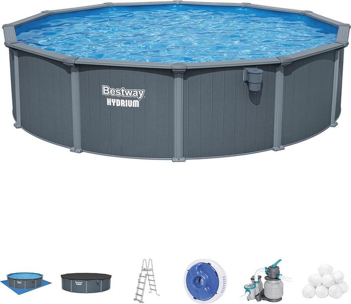 Immagine prodotto Bestway Set piscina fuori terra rotonda Hydrium - 5,49 m x 1,32 m (Ø 549 x 132 cm)