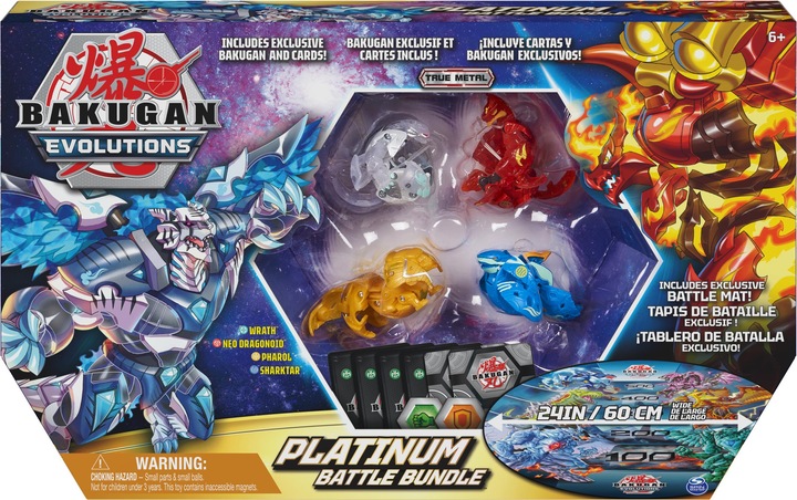 Actual product image Spin Master Bakugan Evolutions Platinum Battle Bundle with 4 Bakugan, Battle Mat, BakuCores, Collectible Bakugan