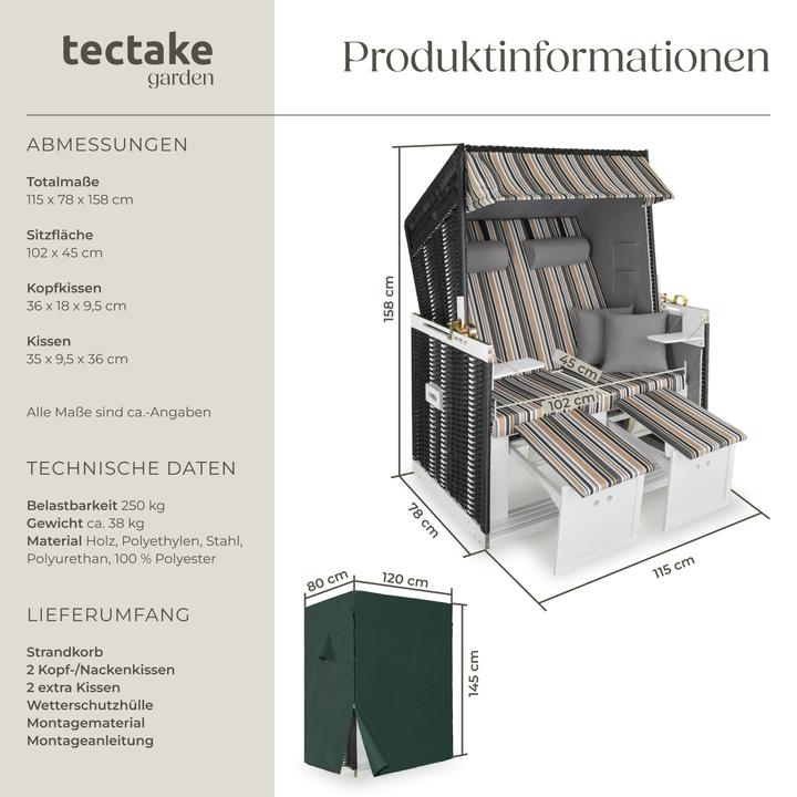 Produktbild tectake Strandkorb inkl. Schutzhülle