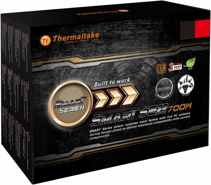 Produktbild Thermaltake SUPPLY ATX 700W SMART SE2 BLACK 87% EFFICIENCY/SEMI MODULAR/FAN 140MM PS-SPS-070 (700 W)