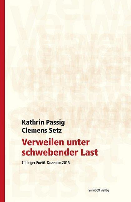 Produktbild Verweilen unter schwebender Last (Clemens Setz, Kathrin Passig, 2016)