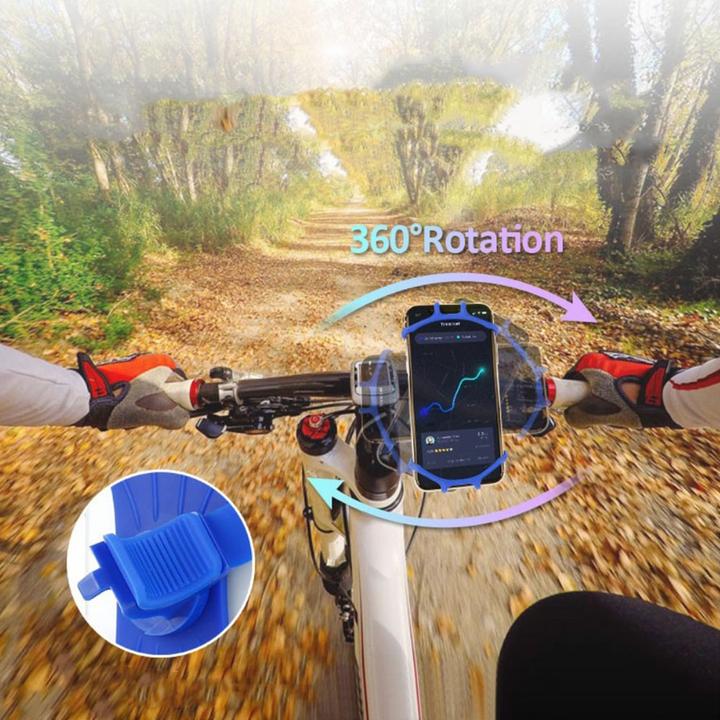 Actual product image Deltalabs Universal Fahrrad Velo Silikon Halterung 360° Drehbar Handy / Smartphone (4"- 6")