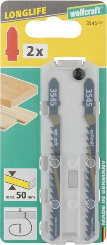 Produktbild wolfcraft 2 Stichsägeblätter HCS L=100mm T-Schaft