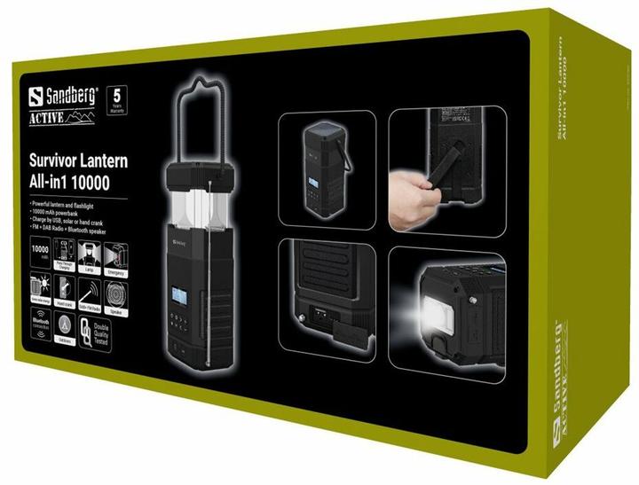 Image du produit Sandberg Survivor Lantern All-in1, 10000 (10000 mAh, 18 W, 37 Wh)