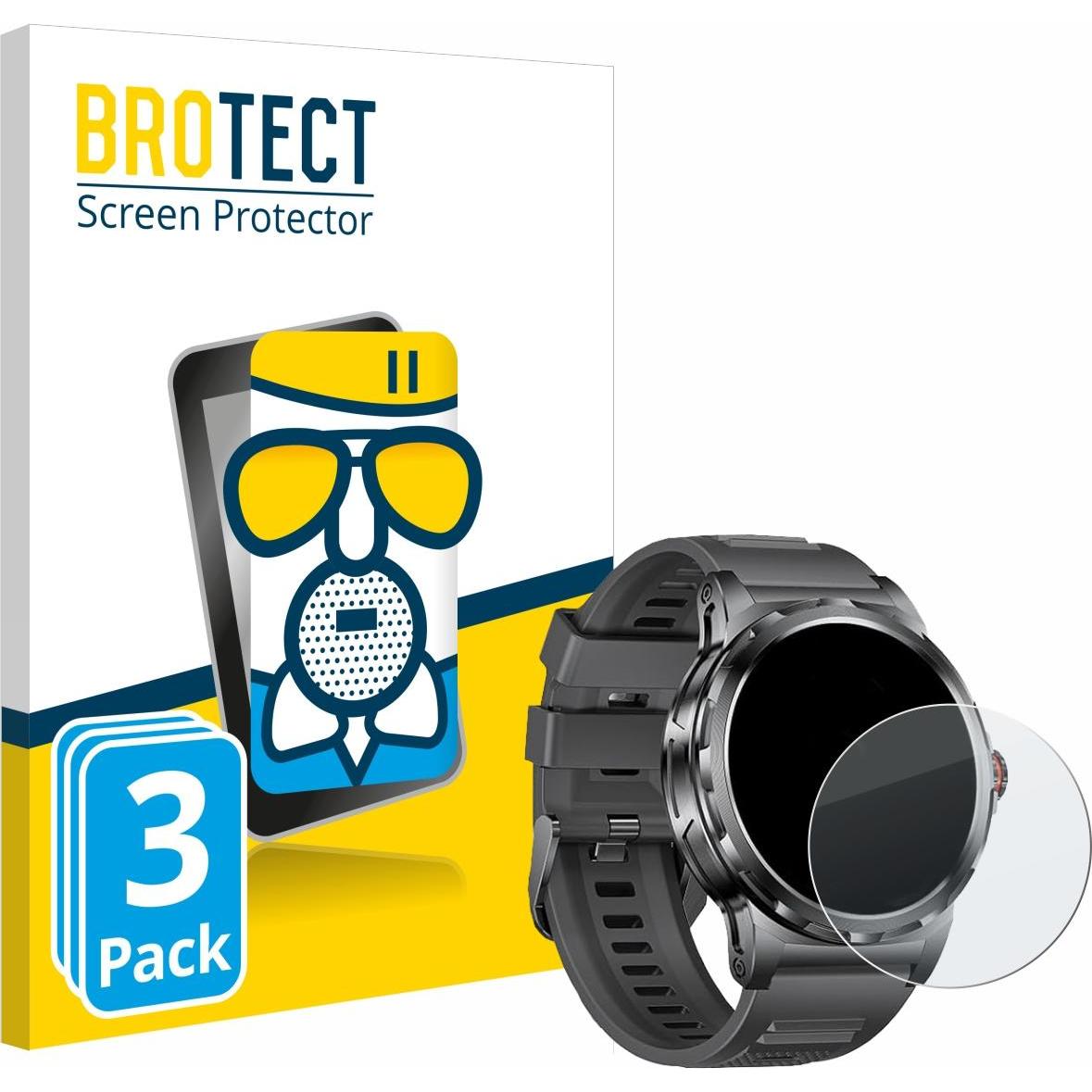 Thumbnail - BROTECT Schutzglas Schutzfolie Glas Folie Displayschutz matt, Smartwatch Schutzfolie, Grau