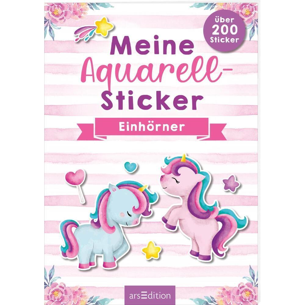 Ars Edition, Sticker, Meine Aquarell-Sticker - Einhörner
