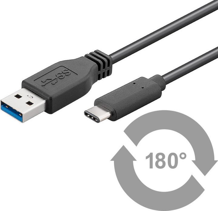 Actual product image MicroConnect USB A — USB C (0.50 m, USB 3.2 Gen 2, 15 W)