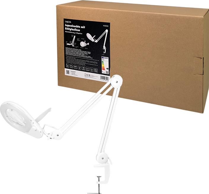 Productafbeelding LogiLink loeplamp met klem 5 dioptrie wit (700 lm)