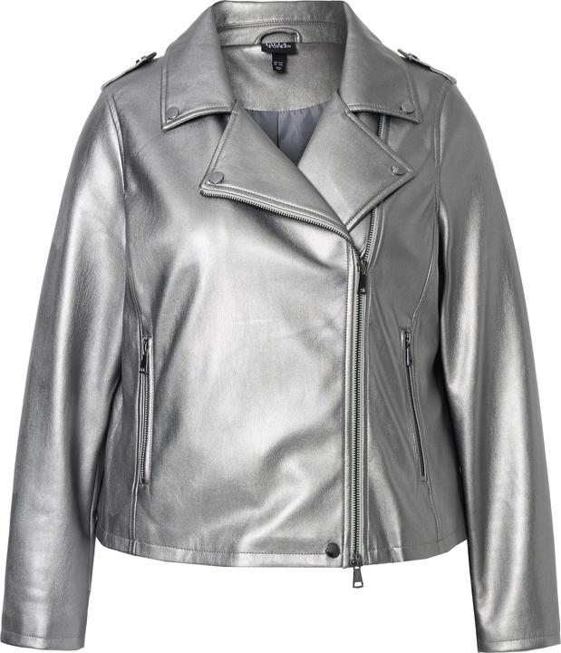Produktbild Ulla Popken Bikerjacke, Lederoptik, Reverskragen, Komplettfutter (50, 52)