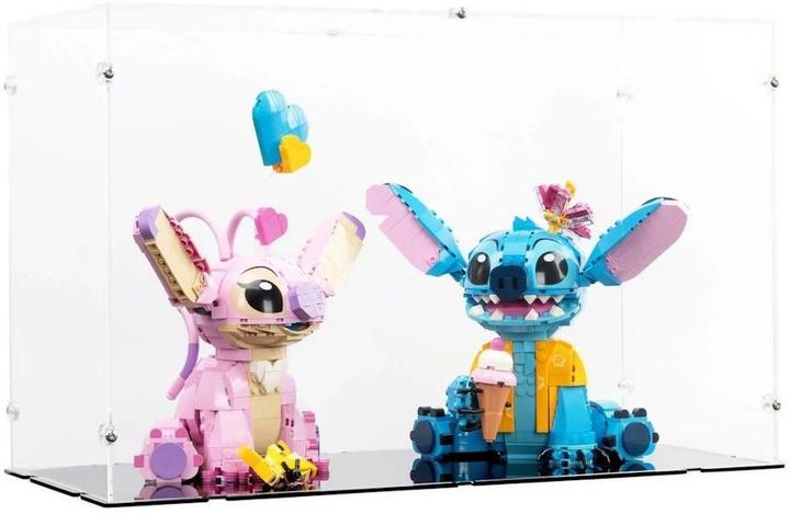 iDisplayit Acryl-Display für LEGO 43249/43257 - Stitch/Angel (Mit schwarzem Boden)