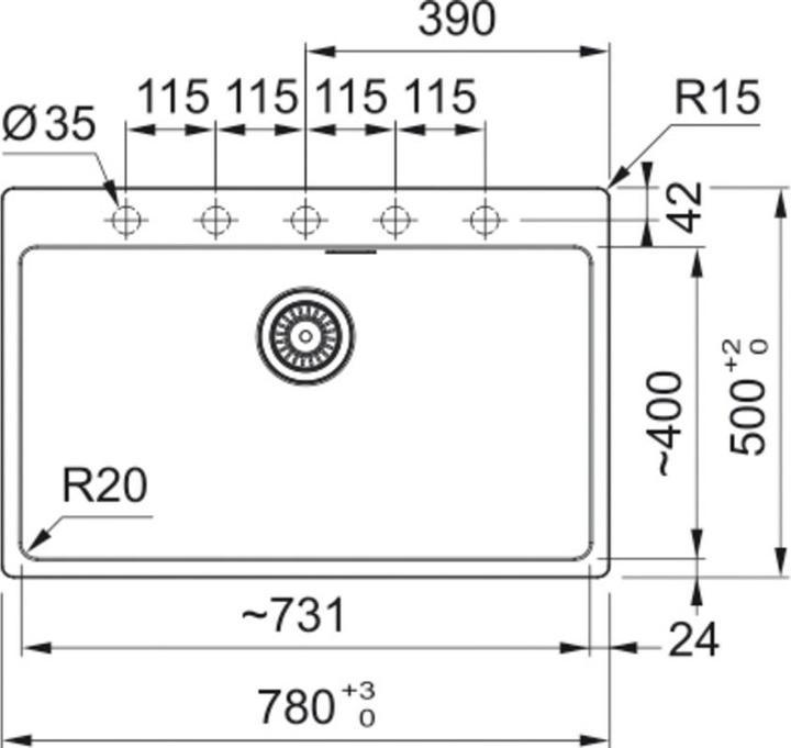 Actual product image Franke Spüle Maris MRG 610-73 A Cashm. (80 cm)