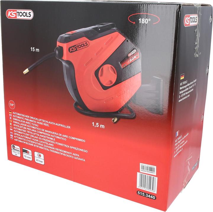 Actual product image KS Tools Compressed air hose reel, d 10mm x 15m