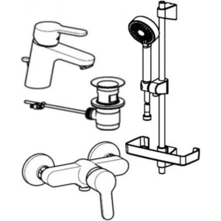 Thumbnail - Hansa, Badarmatur, HANSAPRIMO Armaturen-Set, chrom