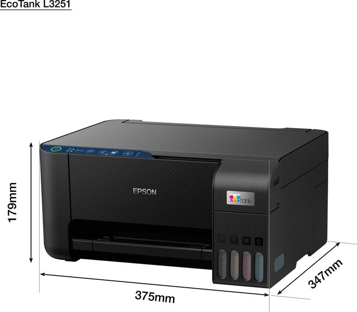 Actual product image Epson Printer EcoTank L3251 A4, Colour, MFP, WiFi (Colour)