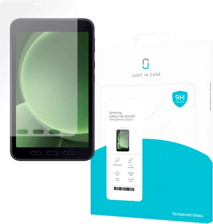 Just in Case GehÃ¤rtetes Glas Clear Displayschutzfolie Samsung Galaxy Tab Active 5 (1 Stück, Galaxy Tab Active 5)