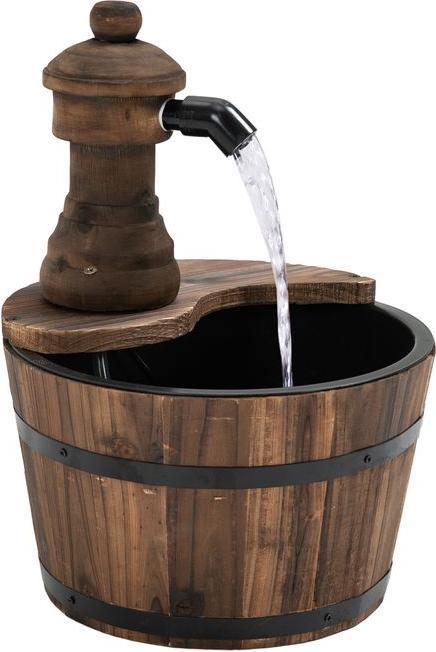 Swisshandel24 Fontana da giardino, legno di abete + metallo legno naturale