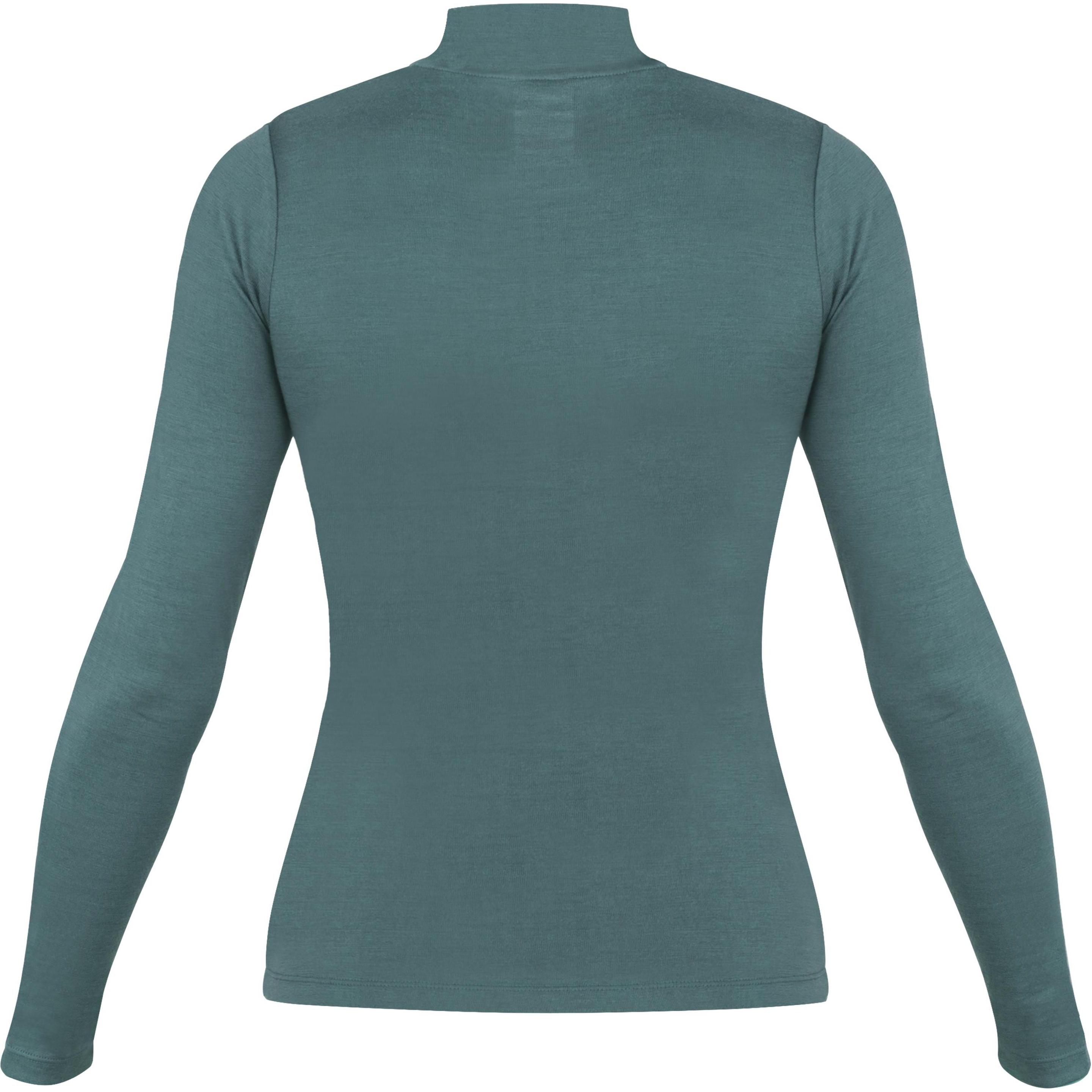 Thumbnail - Normani, Damen, Funktionsshirt, Damen Merino Longsleeve mit Stehkragen „Romsey" - 9561 (M), Blau, M