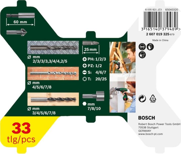 Produktbild Bosch Zubehör X-Line Bohrer- und Schrauber-Set, 33-teilig (2 mm, 3 mm, 4 mm, 5 mm, 6 mm, 7 mm, 8 mm)
