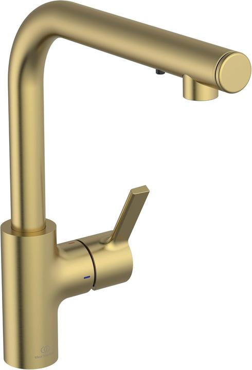 Ideal Standard IDS Küchenarmatur GUSTO Ausl 232mm L-Auslauf m Seife bru gold