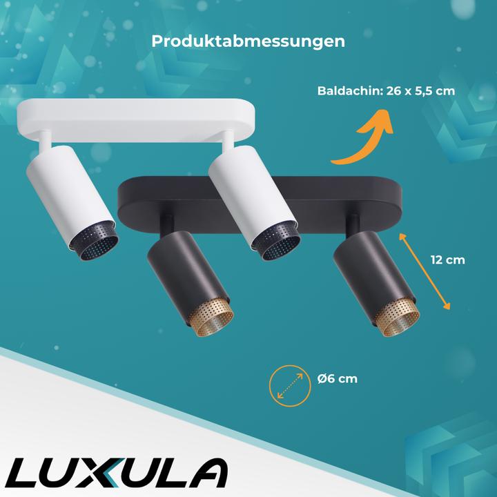 Actual product image Luxula Pivoting LED surface-mounted spot, 2-bulb, white/black (GU10)