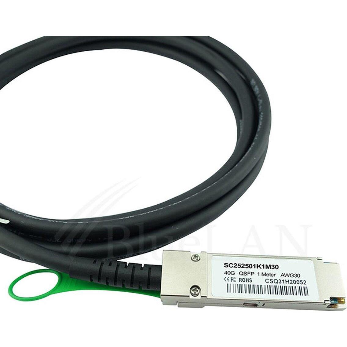 Cbo Force10 CBL-QSFP-40GE-PASS-1M-F1 Compatibile Bluelan Dac Qsfp SC252501K1M30, Ricetrasmettitore, Nero
