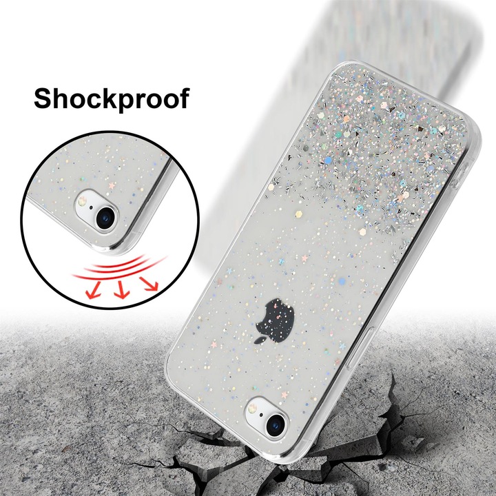 Actual product image Cadorabo TPU cover sparkling glitter (Apple iPhone 7, Apple iPhone SE (2nd Gen))