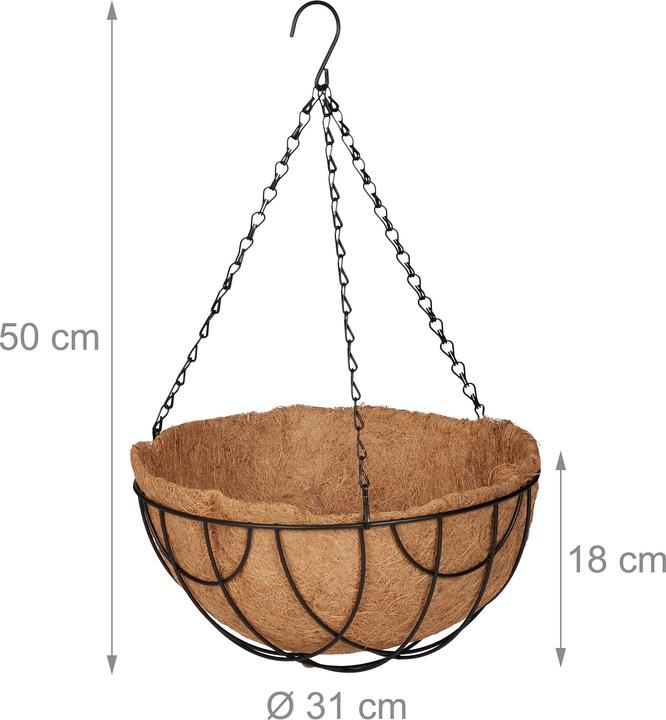Produktbild Relaxdays 3x Blumenampel (31 x 31 x 50 cm)