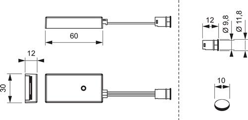 Image du produit L&S Mini interrupteur avec capteur IR 12 / 24 V