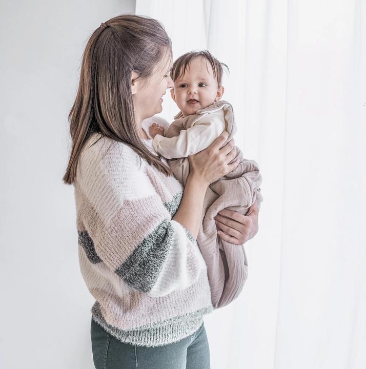 Productafbeelding Julius Zöllner Baby Slaapzak Mousseline Zand Gr. 62/68 voor het hele jaar (68 cm, Het hele jaar)