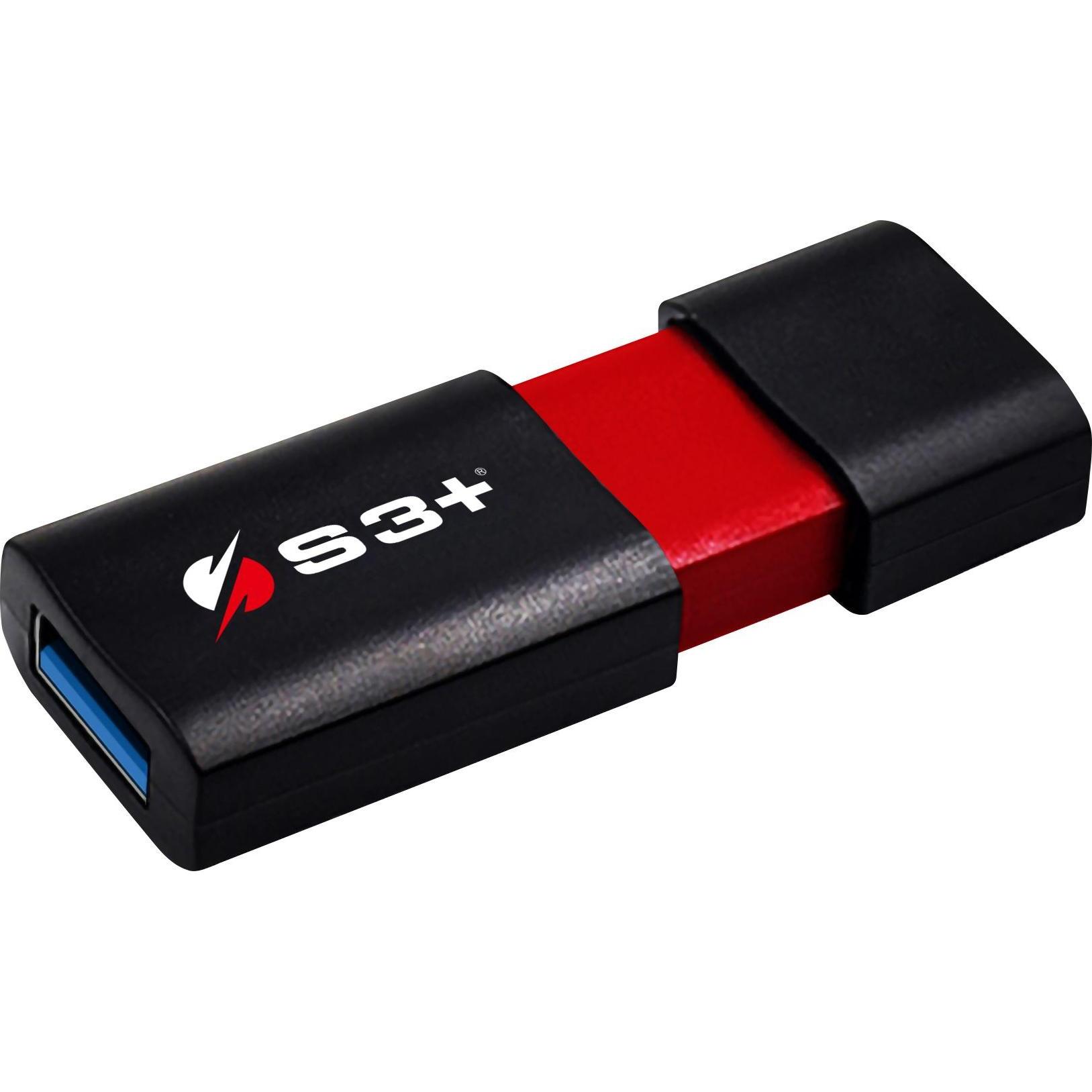 S3Plus Pen Drive Usb 3.1 Gen1 (256 GB, USB 3.2), USB Stick, Schwarz, Rot