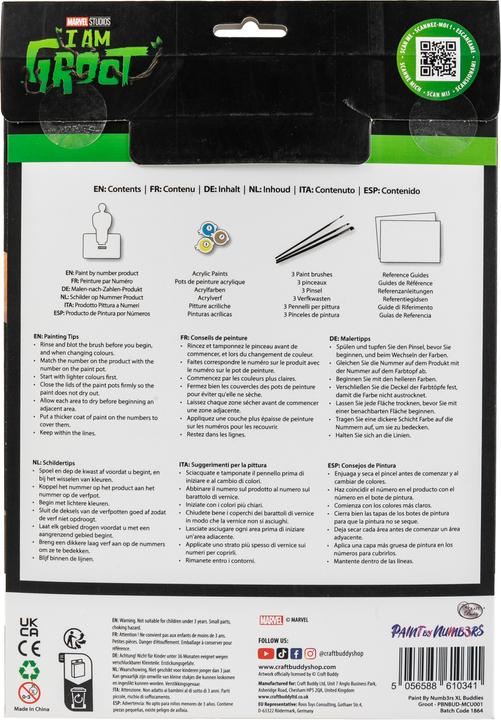 Nutritional values and ingredients Craft Buddy Groot XL Buddy, Paint By Numbers Kit