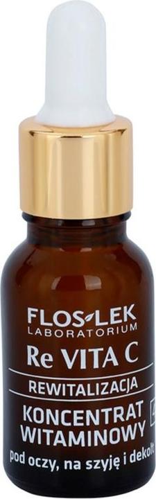 Immagine prodotto Floslek Re Vita C 40+ concentrato vitaminico sotto gli occhi per il collo e la scollatura 15ml (Gel per la cura degli occhi, 15 ml, Giorno + Notte)