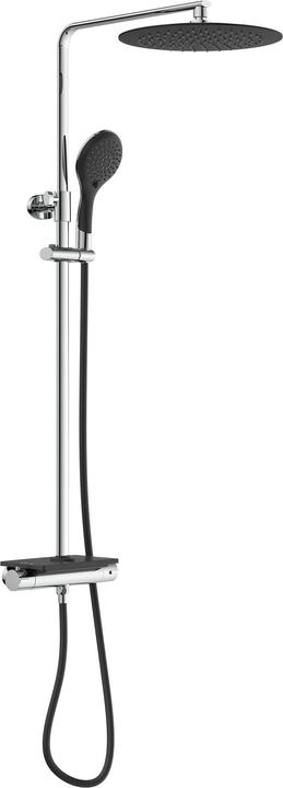Eisl Regendusche Bad GRANDE VITA Überkopfbrause-Set Schwarz Thermostat Duschsystem Regenbrause DX1103CST