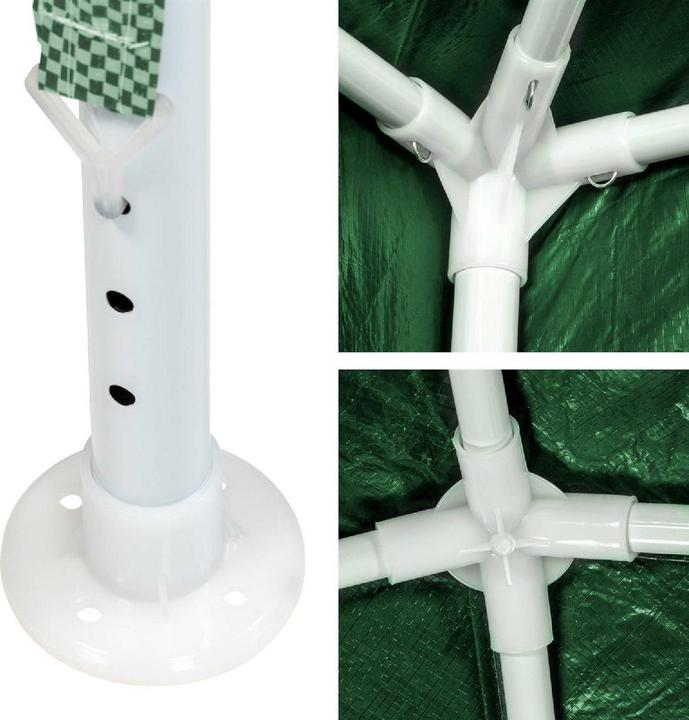 Actual product image VCM Pavillon Partyzelt 3x3m grün weiss wasserdicht 4 Seitenteile Gartenzelt Eventzelt (300 cm, 300 cm)